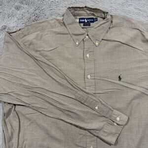 Ralph Lauren Shirt Mens Large Yarmouth Button Down Classic Check Plaid Dress Up